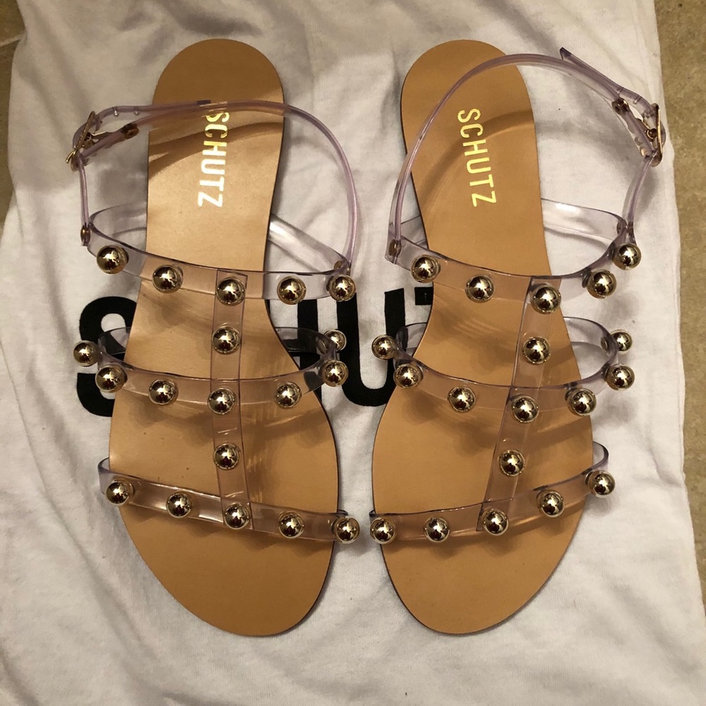 SCHUTZ YARIN CLEAR SANDALS
